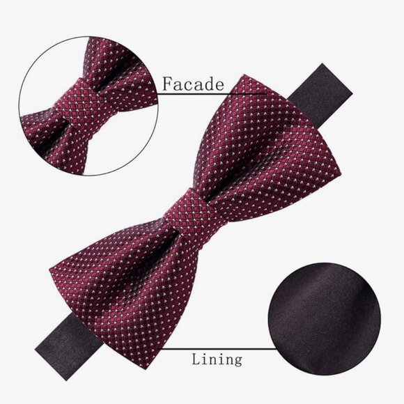 Elegant Bow Tie Bowtie Polyester Light Blue Sky with dots - Picture 3 of 4